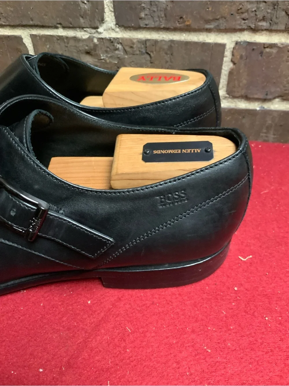 Men's Black Leather Single Monk Strap Dress Shoe
